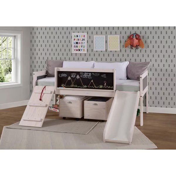 PD-3005TLWWDG Twin Low Loft, White Wash & Dark Grey, Donco Kids, Mfr#: DO434727
